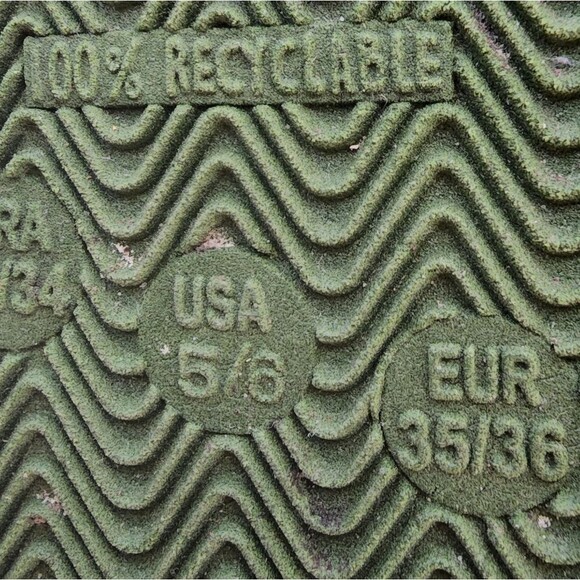 Women's Size 5 / 6 GREEN FLIP FLOPS Plant Based Women's Eco Friendly Shoes NWT - Picture 5 of 7